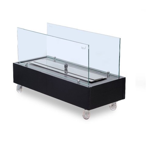 Lareira Ecológica Slim Preto Brilho Queimador 40cm/60cm - Topfire