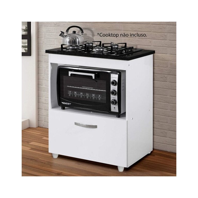 Balcão para Cooktop 1 Porta Basculante Salvia Kaiki Móveis