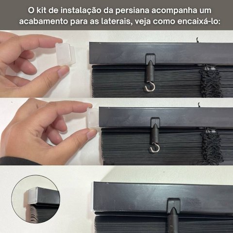 Persiana Pvc Trilho Metálico 120larg X 220alt - Preta