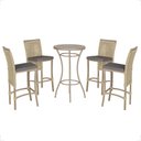 Ver imagem 1 de Mesa Bistro e 4 Banquetas Roma Fendi Corda Náutica 11 Trama Original