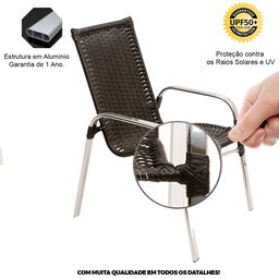 2 CADEIRAS EMILLY ALUMÍNIO - Preto - 3