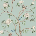Ver imagem 4 de Papel de Parede Adesivo Pássaros e Flores Verdes Lavável Fosco 3m