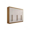 Ver imagem 1 de Guarda Roupa Casal Athos 6 Portas de Bater 7 Gavetas MDF Corrediças Telescópicas Ripado D'Doro