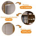 Ver imagem 7 de Guarda-roupa Casal com Espelho 3 Portas de Correr Veneza Rufato