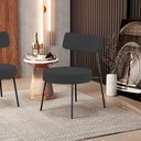 Ver imagem 2 de Poltrona Decorativa Para Sala De Estar Base Fixa Londres L02 Suede Preto - Lyam Lyam Decor