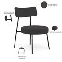 Ver imagem 4 de Poltrona Decorativa Para Sala De Estar Base Fixa Londres L02 Suede Preto - Lyam Lyam Decor