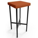 Ver imagem 3 de Kit 02 Banquetas Alta Bar Cozinha Sala de Jantar Preto Stella L02 Tecido Terracota - Lyam Decor