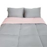 Edredom Queen Dupla Face 03 Peças Cinza com Rosa - 12