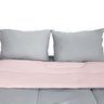 Edredom Queen Dupla Face 03 Peças Cinza com Rosa - 13