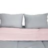 Edredom Queen Dupla Face 03 Peças Cinza com Rosa - 9