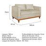 Kit Sofá 3 Lugares e 2 Poltronas Europa 180 cm Estilo Conforto e Elegância Suede - Doce Sonho - 4