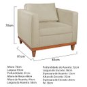 Ver imagem 5 de Kit Sofá 3 Lugares e 2 Poltronas Europa 180 cm Estilo Conforto e Elegância Suede - Doce Sonho