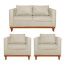 Ver imagem 1 de Kit Sofá 3 Lugares e 2 Poltronas Europa 180 cm Estilo Conforto e Elegância Suede - Doce Sonho