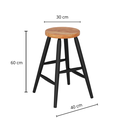 Ver imagem 4 de Banqueta Média Torneada em Madeira Maciça Preta com Natural Acetinado