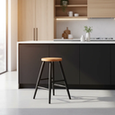 Ver imagem 3 de Banqueta Média Torneada em Madeira Maciça Preta com Natural Acetinado