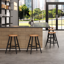 Ver imagem 7 de Banqueta Média Torneada em Madeira Maciça Preta com Natural Acetinado