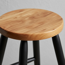 Ver imagem 5 de Banqueta Média Torneada em Madeira Maciça Preta com Natural Acetinado