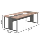 Ver imagem 2 de Mesa de Reunião Mônaco Retangular 240cm MDP Noce Preto Casah