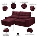 Ver imagem 3 de Sofá Retrátil Reclinável 3 Lugares 230cm Damy F05 Veludo Vinho - Mpozenato