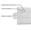 Ver imagem 3 de Cabeceira Painel Verona Para Cama Box Casal 140 cm Corino Branco - D’Rossi