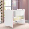 Berço Infantil Doce Sonho C/ Rodízios Branco e Rosa - Qmovi - 2