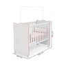 Berço Infantil Doce Sonho C/ Rodízios Branco e Rosa - Qmovi - 3