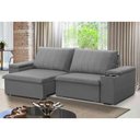 Ver imagem 2 de Sofá Retrátil Reclinável 3 Lugares 225cm Baluart F05 Veludo Prata - Mpozenato