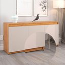 Ver imagem 3 de Buffet Aparador Sala de Jantar Estar 3 Portas Onix Mel com Off White