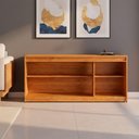 Ver imagem 4 de Buffet Aparador Sala de Jantar Estar 3 Portas Onix Mel com Off White