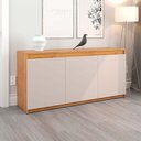 Ver imagem 2 de Buffet Aparador Sala de Jantar Estar 3 Portas Onix Mel com Off White