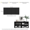 Ver imagem 6 de Aparador Buffet 4 Portas Com Pés Quadrados Veneza Multimóveis V3557 Preto/Branco Preto/Branco