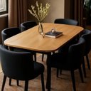 Ver imagem 2 de Mesa de Jantar Minimalista com 6 Cadeiras Compacta 145cm