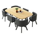 Ver imagem 1 de Mesa de Jantar Minimalista com 6 Cadeiras Compacta 145cm