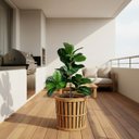 Ver imagem 7 de Kit 4 Arbustos Ficus Artificiais Folhagem Silicone Decoração de Interiores Toque Natural Realista