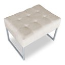 Ver imagem 3 de Puff Lisa Suede Base Metálica Industrial Prata Bege