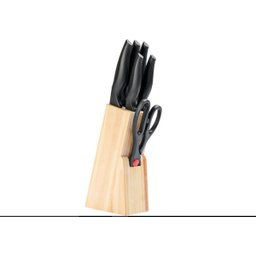 Conjunto de Facas 7 Peças com Cepo Cross - Preto Brinox - 1