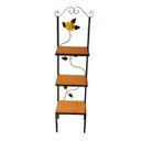 Ver imagem 2 de Prateleira de Chão 3 Andares Uai Artesanatos Rustico Artesanal Ferro e Madeira Preto e Marrom