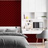 Papel de Parede Poá Vermelho Escuro com Bolinhas Brancas - 3,3m - 2