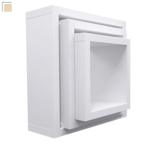 Trio de Nicho Quadrado Branco de Mdf para Vinho