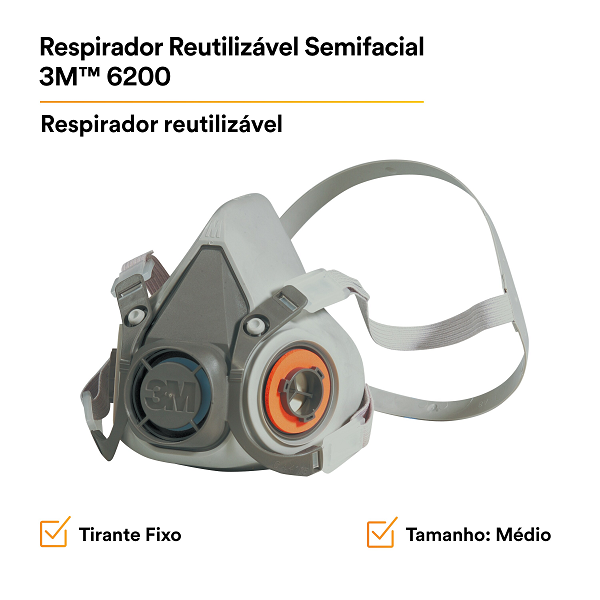 Respirador Semifacial 6300/06 Grande 3m Unico - 5