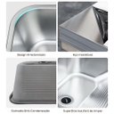 Ver imagem 4 de Tanque Aço Inox 45x45 de Lavanderia Antirruído Escovado Completo Brinovar