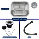 Ver imagem 6 de Tanque Aço Inox 45x45 de Lavanderia Antirruído Escovado Completo Brinovar