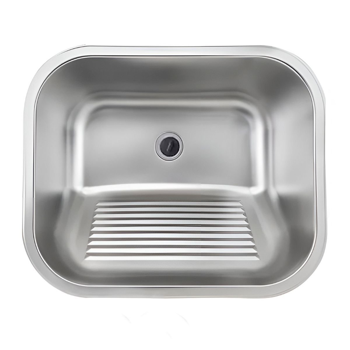 Tanque Aço Inox 45x45 de Lavanderia Antirruído Escovado Completo Brinovar - 1