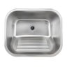 Tanque Aço Inox 45x45 de Lavanderia Antirruído Escovado Completo Brinovar - 1