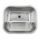Ver imagem 1 de Tanque Aço Inox 45x45 de Lavanderia Antirruído Escovado Completo Brinovar