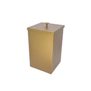 Lixeira Quadrada Aço Inox Dourado Fosco 7.8l