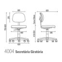 Ver imagem 2 de Cadeira Giratória Secretária Preta