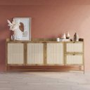 Ver imagem 2 de Aparador Buffet para Sala de Jantar 183cm Industrial Indy A03 Hanover Dourado - Lyam Decor