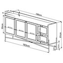 Ver imagem 4 de Aparador Buffet para Sala de Jantar 183cm Industrial Indy A03 Hanover Dourado - Lyam Decor