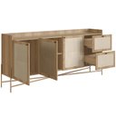 Ver imagem 5 de Aparador Buffet para Sala de Jantar 183cm Industrial Indy A03 Hanover Dourado - Lyam Decor